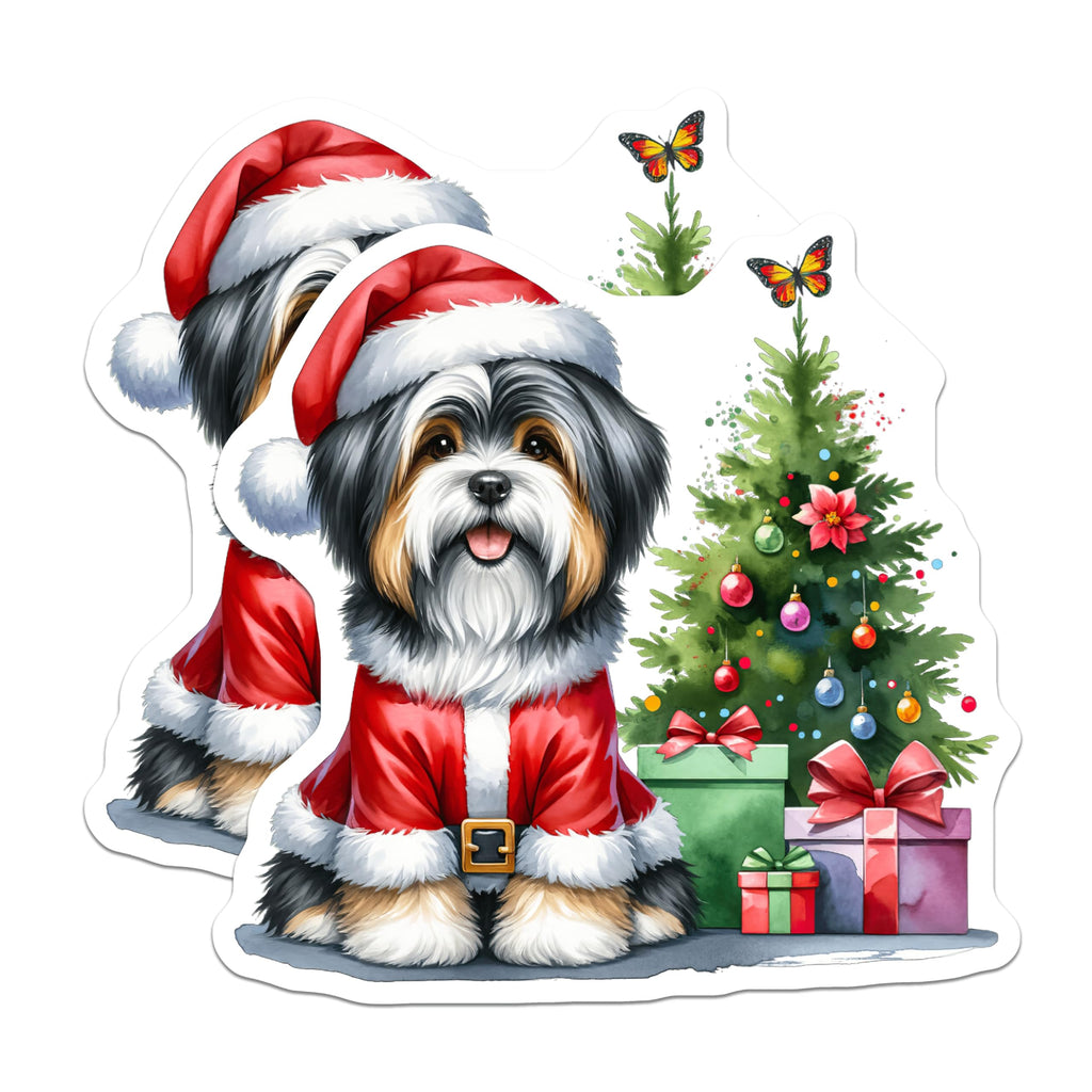 (2 Pack) Christmas Dog Magnets - Santa Puppy Decor - Holiday Refrigerator Art for Dog Lovers - 5 Inches On Longest Side - Thick Durable Magnet - Made in USA - MAG27212