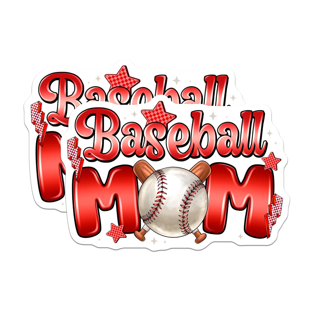 (2 Pack) Baseball Mom Magnets - Sports Mom Accessories - Team Spirit Decor - 5 Inches On Longest Side - Thick Durable Magnet - Made in USA - MAG30272