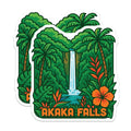 (2 Pack) Akaka Falls Magnets - Hawaii Island Travel Souvenirs - Tropical Waterfall Landscape Fridge Decor - 5 Inches On Longest Side - Thick Durable Magnet - Made in USA - MAG19991