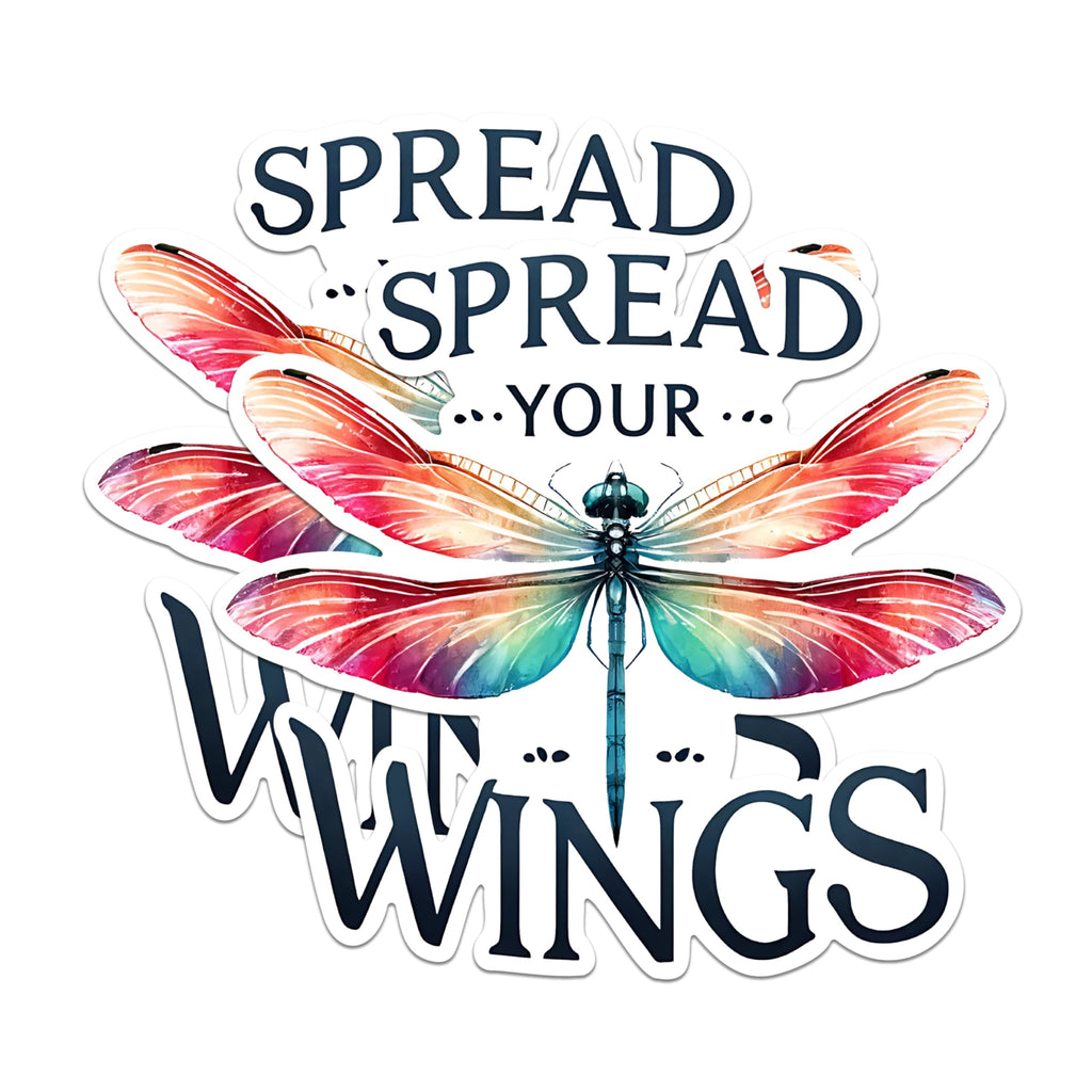 (2 Pack) Spread Your Wings Magnets - Inspirational Dragonfly Magnets - Motivational Quote Magnets- 5" On Longest Side - for Fridges, Toolboxes, Cars - Made in USA - MAG2690