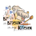 (2 Pack) No Bitchin in My Kitchen Magnets - Fun Kitchen Decor Magnets - Culinary Humor Magnets for Home- 5" On Longest Side - for Fridges, Toolboxes, Cars - Made in USA - MAG3015