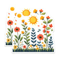 (2 Pack) Spring Floral Meadow Magnets - Sunny Blossom Decor - Cheerful Garden Accents - 5 Inches On Longest Side - Thick Durable Magnet - Made in USA - MAG23916