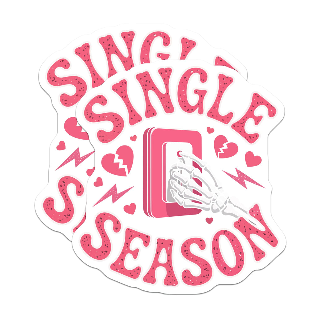 (2 Pack) Single Season Magnets - Anti Valentines Day Decor - Funny Breakup Statement - Skeleton Hand Fridge Locker Art - 5 Inches On Longest Side - Thick Durable Magnet - Made in USA - MAG22332