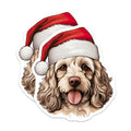 (2 Pack) Christmas Cocker Spaniel Magnets - Santa Dog Holiday Decor - Pet Lover Refrigerator Accessory - 5 Inches On Longest Side - Thick Durable Magnet - Made in USA - MAG29326