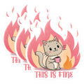(3 Pack) This is Fine Decals - Funny Cat Meme - Laptop Decal - I'm Fine Meme - 3 Inches On Longest Side - Easy Peel & Apply - Made in USA - 3MCS2098