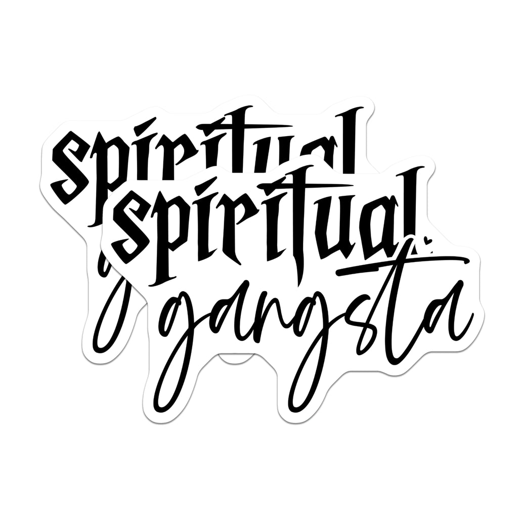 (2 Pack) Spiritual Gangsta Magnets - Empowerment Quote Decor - Zen Vibes Meditation Art - Rebellious Spiritual Statement - 5 Inches On Longest Side - Thick Durable Magnet - Made in USA - MAG22652