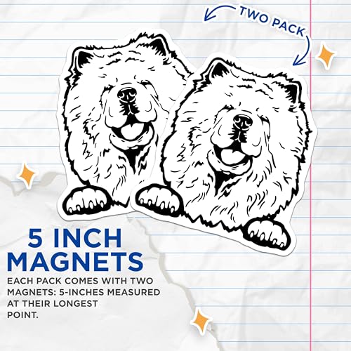 (2 Pack) Fluffy Dog Magnets - Cute Animal Magnets - Home Magnets - Refrigerator Magnets - Cute Fridge Magnet - 5" On Longest Side - for Cars, Fridges, Toolboxes - Made in USA - MAG4036