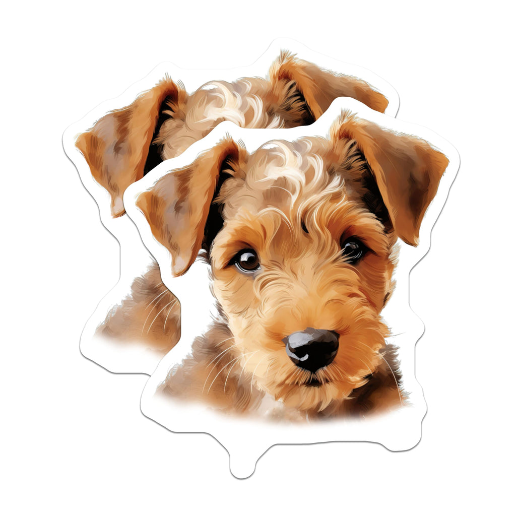 (2 Pack) Welsh Terrier Puppy Magnets - Dog Lover Decor - Dog Mom Dad Accessory - 5 Inches On Longest Side - Thick Durable Magnet - Made in USA - MAG25347