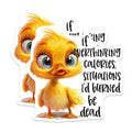 (2 Pack) Funny Overthinking Magnets - Cute Duckling Fridge Decor - Relatable Quote Message - 5 Inches On Longest Side - Thick Durable Magnet - Made in USA - MAG38099
