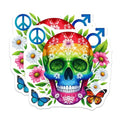 (2 Pack) Rainbow Skull Stickers - LGBTQ Pride - Unique Skull Art - Colorful Skull Decal - 5" On Longest Side - Sticks to Smooth Flat Surfaces - Made in USA - BMCS6453