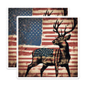 (2 Pack) American Flag Deer Magnets - Patriotic USA Wildlife Decor - Rustic Hunter Kitchen Art - 5 Inches On Longest Side - Thick Durable Magnet - Made in USA - MAG19800