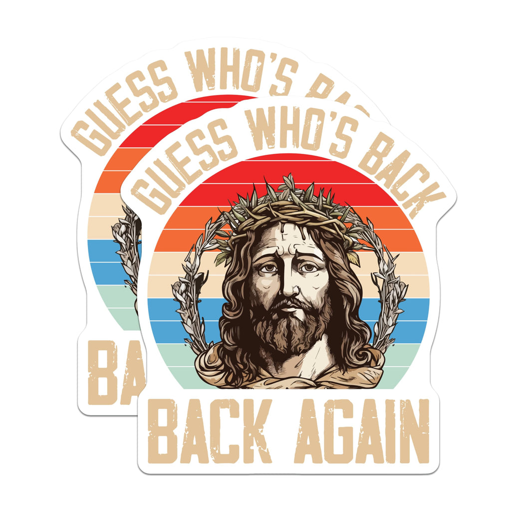 (2 Pack) Funny Jesus Magnets - Retro Christian Humor - Easter Refrigerator Decor for Home - 5 Inches On Longest Side - Thick Durable Magnet - Made in USA - MAG25212