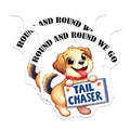 (2 Pack) Round and Round We Go Tail Chaser Magnets - Cute Dog Magnets - Fun Fridge Magnets for Kids - 5" On Longest Side - for Cars, Fridges, Toolboxes - Made in USA - MAG3735