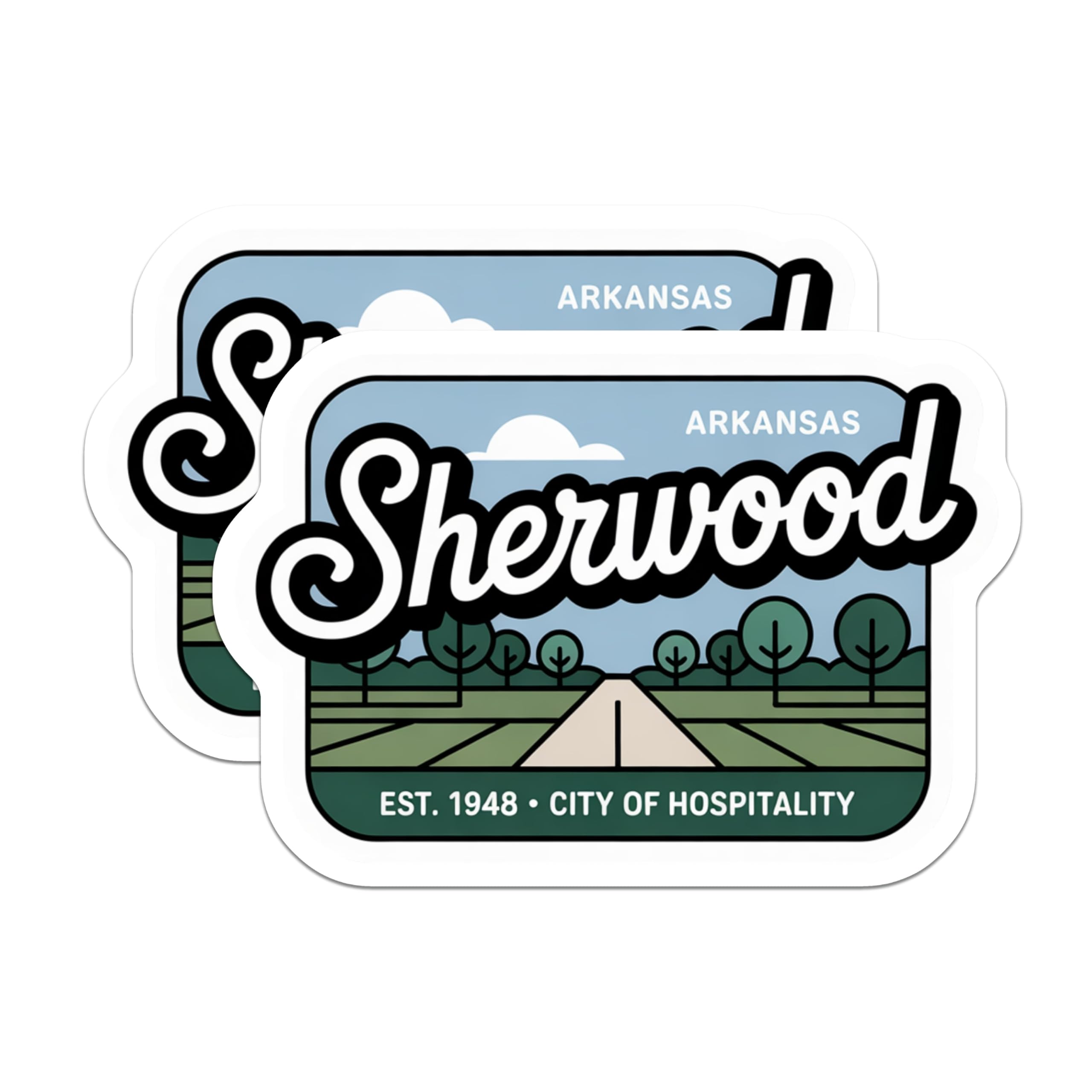 (2 Pack) Sherwood Arkansas Magnets - Travel Souvenir - City of Hospitality Fridge Magnets - 5" On Longest Side - Premium Magnet - for Cars, Refrigerators, Toolboxes, Lockers - Made in USA - MAG18221