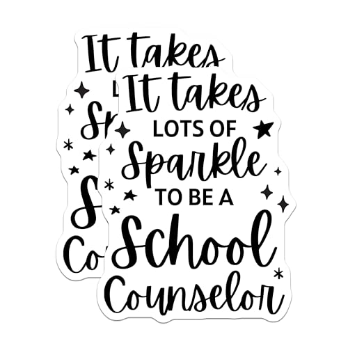 (2 Pack) Inspirational School Counselor Stickers - Motivational Quote Stickers - Teacher Appreciation Stickers - 5" On Longest Side - Sticks to Smooth Flat Surfaces - Made in USA - BMCS5819