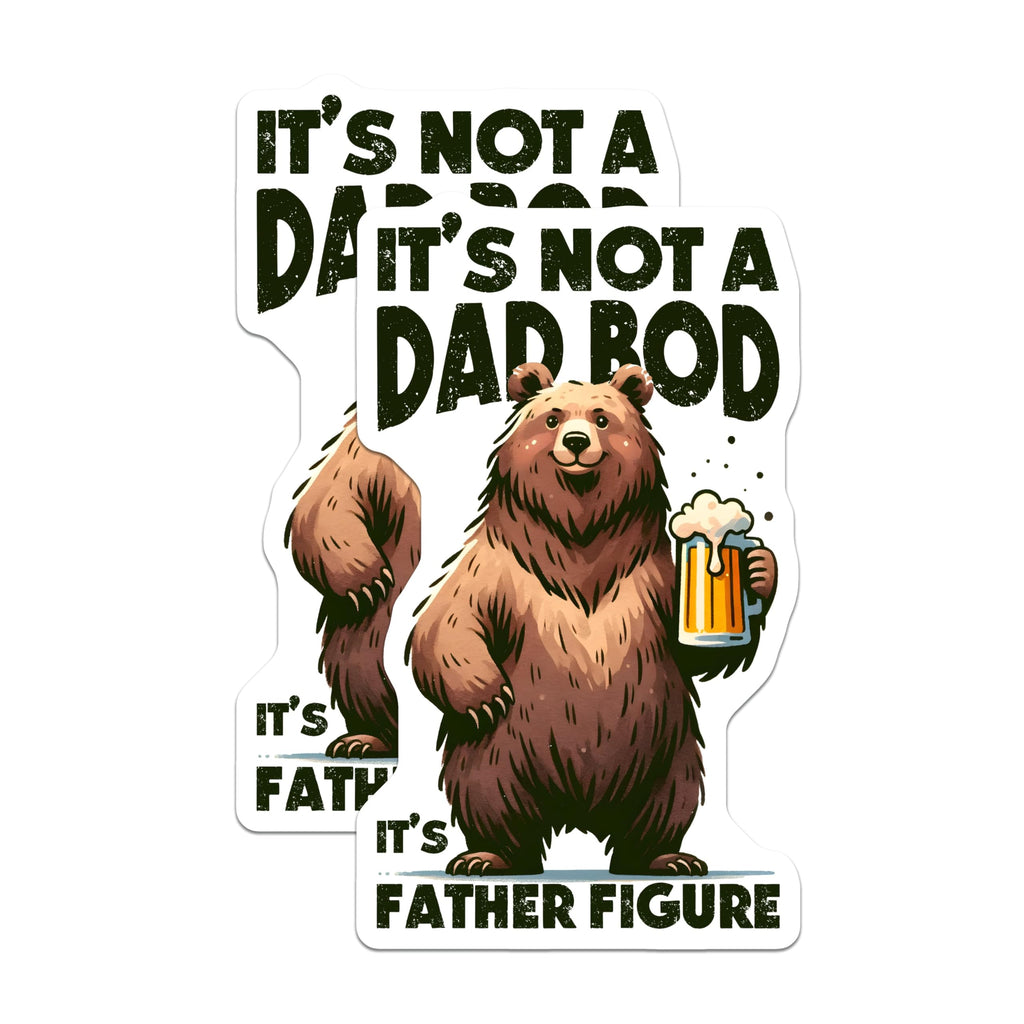 (2 Pack) Dad BOD Magnets - Father Figure Humor - Funny Bear with Beer - Man Cave Decor - Father's Day - Dad Joke - 5" On Longest Side - for Cars, Fridges, Toolboxes - Made in USA - MAG7480