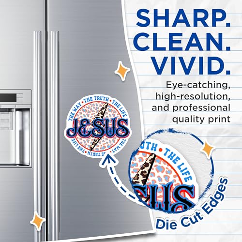 (2 Pack) Jesus Magnets - The Way The Truth The Life - Christian Inspirational Decor - Faith Based - Religious - 5" On Longest Side - for Cars, Fridges, Toolboxes - Made in USA - MAG6958