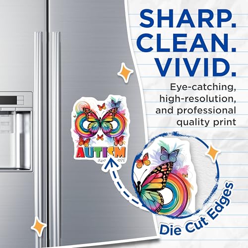 (2 Pack) Rainbow Butterfly Design Magnet - 5" On Longest Side - Sticks to Smooth Flat Surfaces - Made in USA - MAG9696