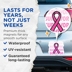 (2 Pack) Survivor Ribbon Magnets - Breast Cancer Awareness - Pink Ribbon Magnet - 5" On Longest Side - Premium Magnet - for Cars, Refrigerators, Toolboxes, Lockers - Made in USA - MAG16880