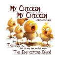 (2 Pack) Funny Chicken Band Stickers - Humorous Chicken Music Stickers - Egg Themed Sticker - 5" On Longest Side - Sticks to Any Smooth Flat Surface - Made in USA - BMCS2608