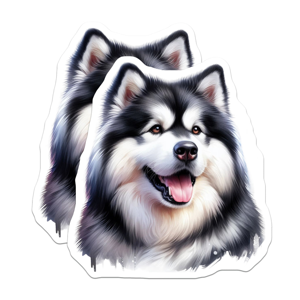 (2 Pack) Alaskan Malamute Magnets - Siberian Husky Decor - Dog Lover Accents - Pet Owner Refrigerator Art - 5 Inches On Longest Side - Thick Durable Magnet - Made in USA - MAG36567