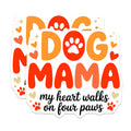 (2 Pack) Dog Mama Magnets - My Heart Walks on Four Paws - Pet Parent Kitchen Fridge Accessory - 5 Inches On Longest Side - Thick Durable Magnet - Made in USA - MAG25959