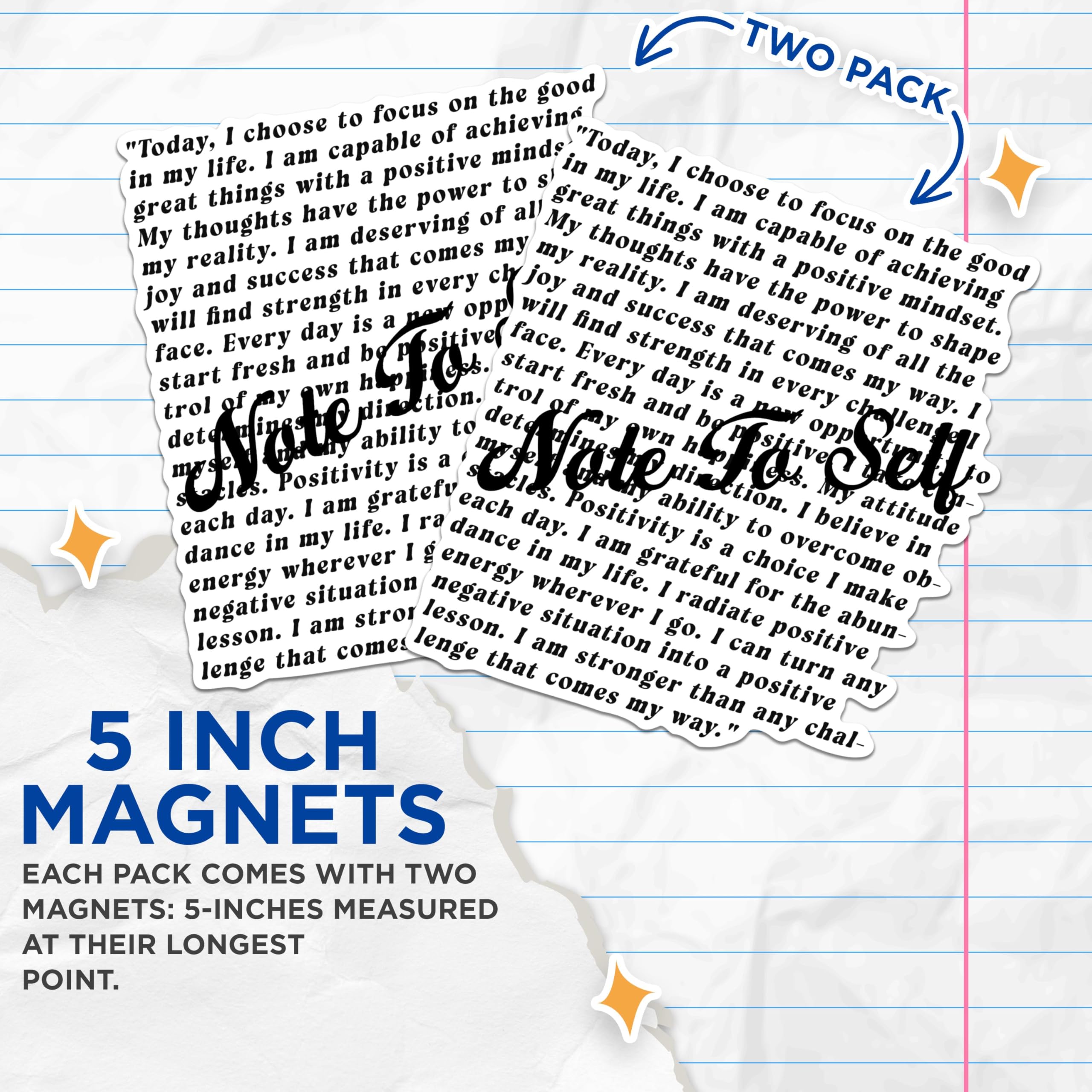 (2 Pack) Positive Affirmation Magnets - Motivational Quote Magnets - Inspirational Message Magnets- 5" On Longest Side - for Fridges, Toolboxes, Cars - Made in USA - MAG3018