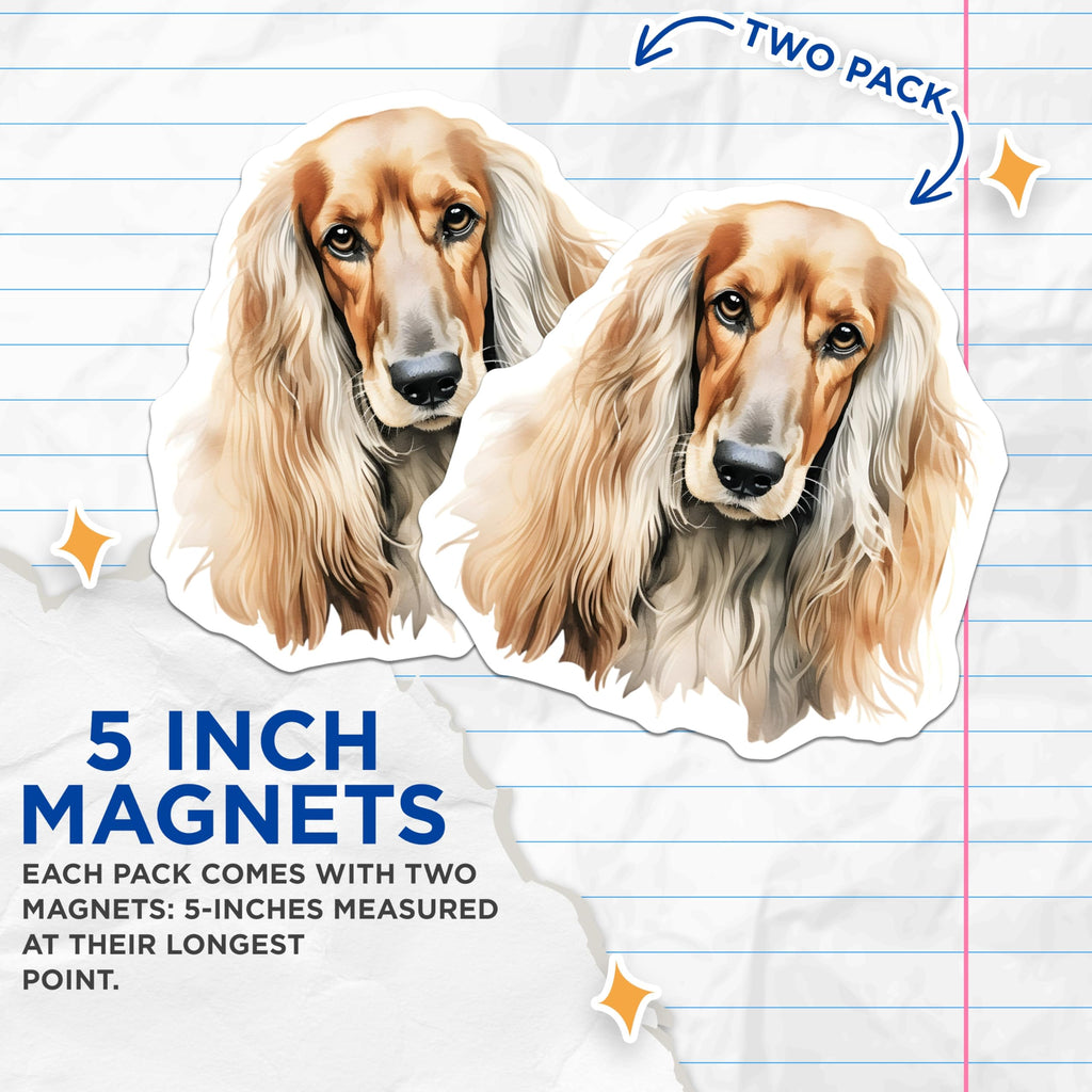 (2 Pack) Cocker Spaniel Dog Magnets - Pet Owner Refrigerator Decor - Fur Baby Animal Portrait Art - 5 Inches On Longest Side - Thick Durable Magnet - Made in USA - MAG25502