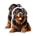(2 Pack) Happy Fluffy Dog Magnets - Large Breed Pet Art - Tibetan Mastiff Dog Mom Dad - Animal Lover Decor - 5 Inches On Longest Side - Thick Durable Magnet - Made in USA - MAG27314