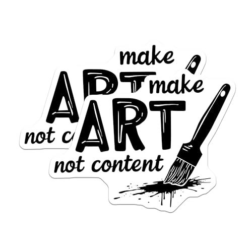 (2 Pack) Make Art Not Content Magnets - Inspirational Art Decor - Creative Magnetic Art Pieces - 5" On Longest Side - for Cars, Fridges, Toolboxes - Made in USA - MAG6754