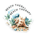 (2 Pack) Beach Therapy Stickers - Sea Shell Decal - Ocean Inspired - 5" On Longest Side - Sticks to Smooth Flat Surfaces - Made in USA - BMCS9278