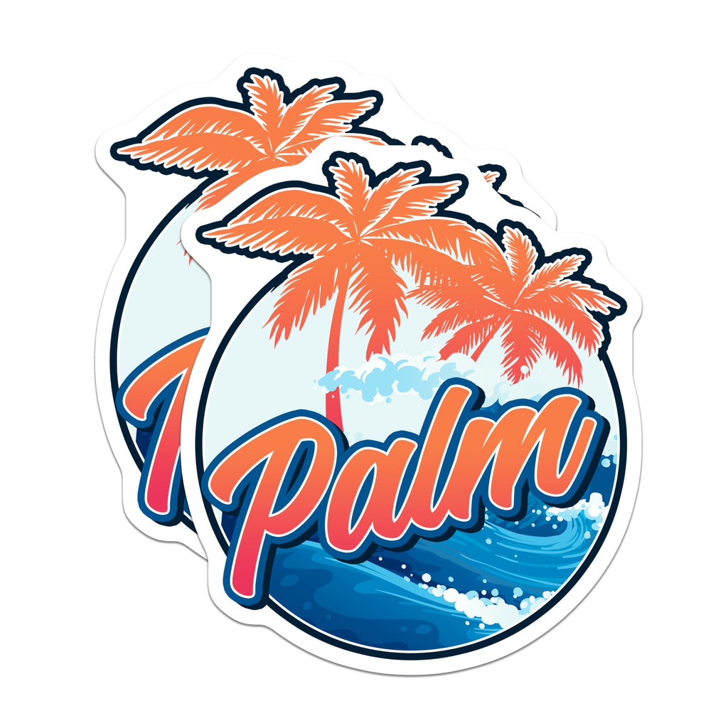 (2 Pack) Palm Tree Magnets - Beach Vibe Decor - Tropical Fridge Magnets - 5" On Longest Side - Premium Magnet - for Cars, Refrigerators, Toolboxes, Lockers - Made in USA - MAG17984