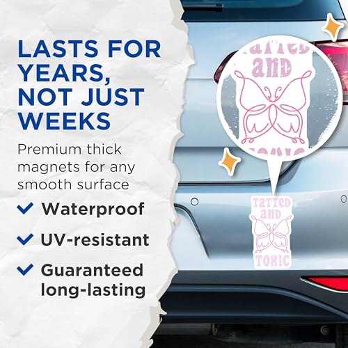 (2 Pack) Tatted and Toxic Magnets Magnets - Butterfly Magnet - 5" On Longest Side - Made in USA - Sticks to Refrigerators & Metal Surfaces - MAG8483