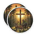 (2 Pack) Deer Hunter Magnets - Christian Cross Art - All Glory to God - 5" On Longest Side - Premium Magnet - for Cars, Refrigerators, Toolboxes, Lockers - Made in USA - MAG16678
