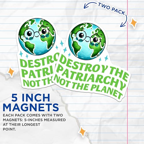 (2 Pack) Save The Earth Magnets Magnets - 5" On Longest Side - Made in USA - Sticks to Refrigerators & Metal Surfaces - MAG8352