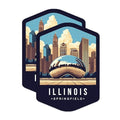 (2 Pack) Illinois State and Capitol Magnets - IL State Magnet - Choose from 50 States - 5" On Longest Side - Premium Magnet - for Cars, Refrigerators, Toolboxes, Lockers - Made in USA - MAG1469