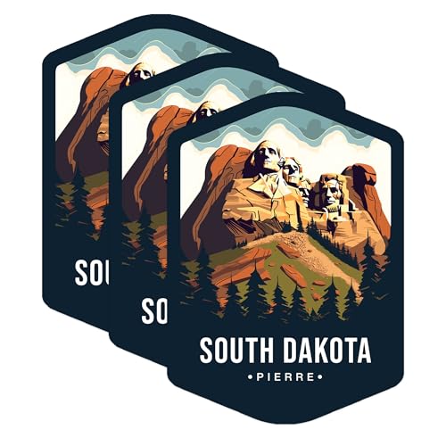 (3 Pack) South Dakota Decals - Mount Rushmore - Laptop Stickers - 3 Inches On Longest Side - Easy Peel & Apply - Made in USA - 3MCS0382