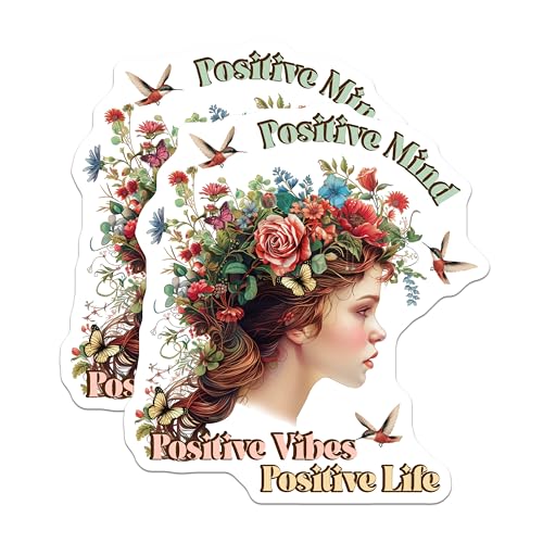 (2 Pack) Positive Mind Magnets Magnets - Positive Vibes - Positive Life - 5" On Longest Side - Made in USA - Sticks to Refrigerators & Metal Surfaces - MAG9033