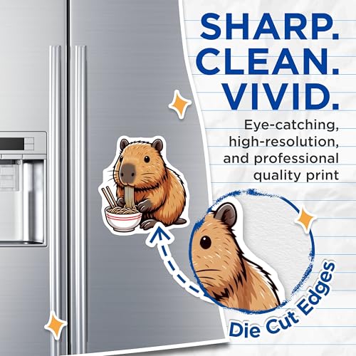 (2 Pack) Cute Animal Kitchen Decor Magnet - 5" On Longest Side - Sticks to Smooth Flat Surfaces - Made in USA - MAG9919
