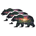 (3 Pack) Bear Silhouette Decals - Landscape Art Decals - Sunset Scenery Stickers- 3 Inches On Longest Side - Easy Peel & Apply - Made in USA - 3MCS5179