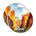 (2 Pack) Zion National Park Bumper Magnet - US National Park - Choose from 63 Parks - 5" On Longest Side - Decal for Car Bumper, Laptop, Water Bottle, Wall, and Window - MAG1606