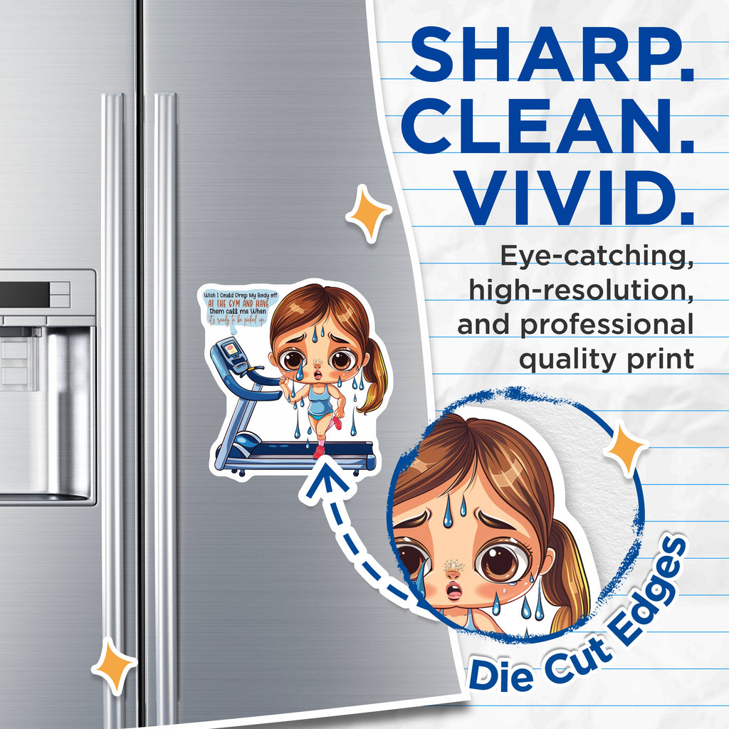 (2 Pack) Relatable Fitness Magnets - Funny Workout Struggle - Tired Exerciser Fridge Decor - 5 Inches On Longest Side - Thick Durable Magnet - Made in USA - MAG39650