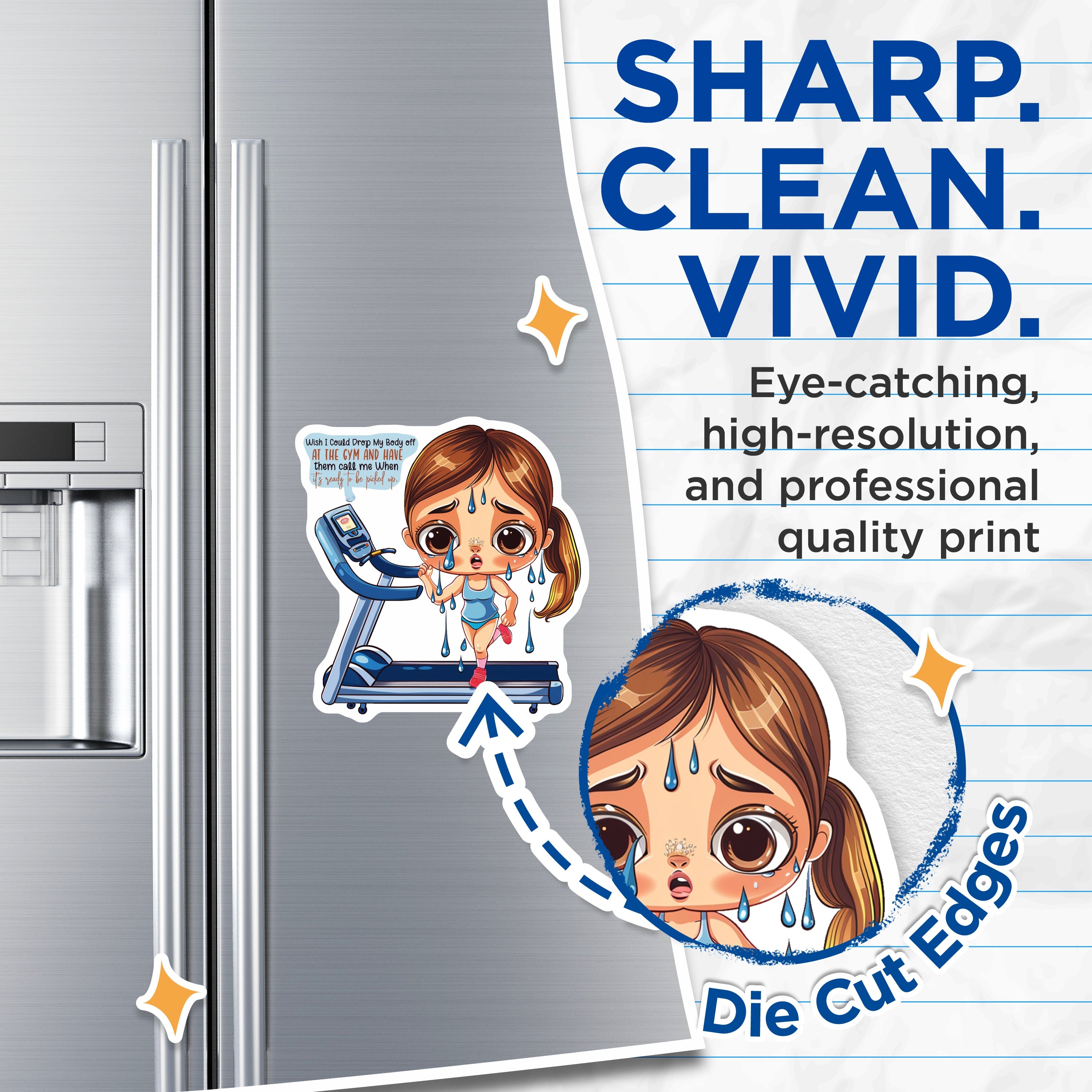 (2 Pack) Relatable Fitness Magnets - Funny Workout Struggle - Tired Exerciser Fridge Decor - 5 Inches On Longest Side - Thick Durable Magnet - Made in USA - MAG39650