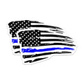 (2 Pack) Thin Blue Line Flag Magnets - Police Officer Law Enforcement Support - Patriotic American Hero Display - 5 Inches On Longest Side - Thick Durable Magnet - Made in USA - MAG21451