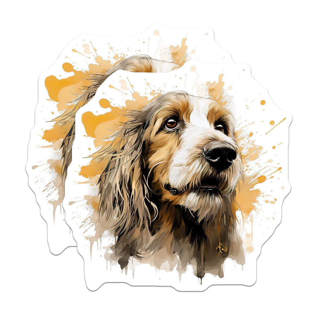 (2 Pack) Soulful Dog Magnets - Watercolor Animal Art - Dog Mom Dad Pet Lover Fridge Decor - 5 Inches On Longest Side - Thick Durable Magnet - Made in USA - MAG30460