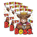 (3 Pack) Highland Cow Decals - Funny Boss Cow - Sassy Cow Decal - 3 Inches On Longest Side - Easy Peel & Apply - Made in USA - 3MCS0908