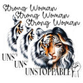 (3 Pack) Strong Woman Decals - Unstoppable Tiger Lady - Empowering Decals - 3 Inches On Longest Side - Easy Peel & Apply - Made in USA - 3MCS8008