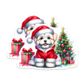(2 Pack) Christmas Puppy Magnets - Santa Dog Holiday Magnets - Cute Festive Pet Decor - Refrigerator Home Accent - 5 Inches On Longest Side - Thick Durable Magnet - Made in USA - MAG23831