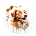 (2 Pack) Watercolor Dog Magnets - Happy Golden Retriever Art - Pet Owner Fridge Decor - 5 Inches On Longest Side - Thick Durable Magnet - Made in USA - MAG26062