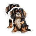 (2 Pack) Cavalier King Charles Spaniel Magnets - Tricolor Dog Lover - Puppy Pet Parent Decor - 5 Inches On Longest Side - Thick Durable Magnet - Made in USA - MAG30118